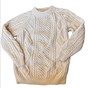 Mens S/ Womens M Hand Knit Aran Wool Sweater